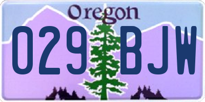 OR license plate 029BJW