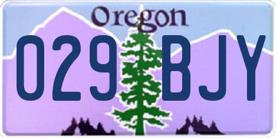 OR license plate 029BJY