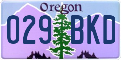 OR license plate 029BKD