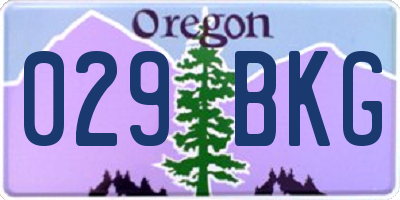 OR license plate 029BKG