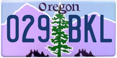 OR license plate 029BKL