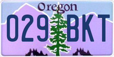 OR license plate 029BKT