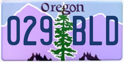 OR license plate 029BLD