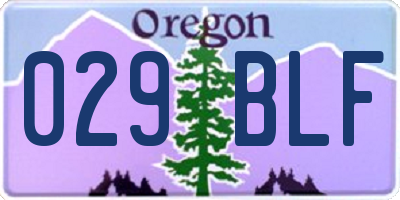OR license plate 029BLF