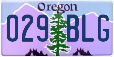 OR license plate 029BLG
