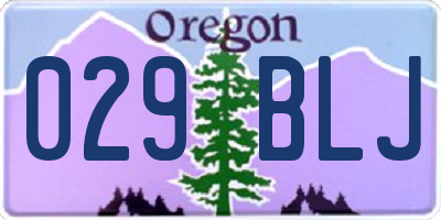 OR license plate 029BLJ