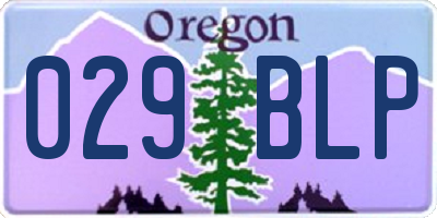OR license plate 029BLP