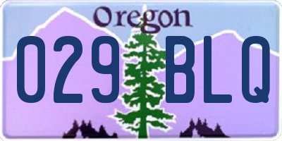 OR license plate 029BLQ