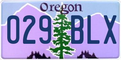 OR license plate 029BLX
