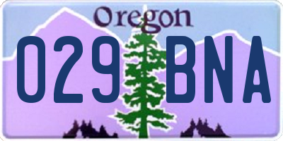 OR license plate 029BNA