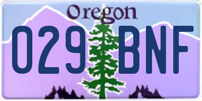 OR license plate 029BNF