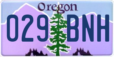 OR license plate 029BNH