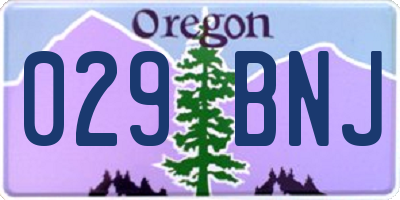 OR license plate 029BNJ