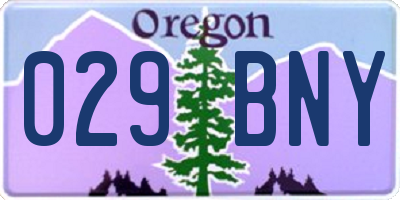 OR license plate 029BNY