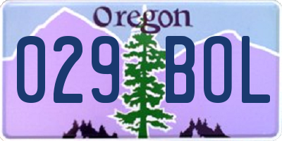 OR license plate 029BOL