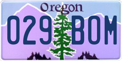 OR license plate 029BOM