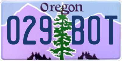 OR license plate 029BOT