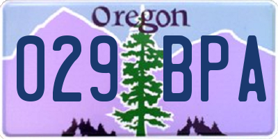 OR license plate 029BPA