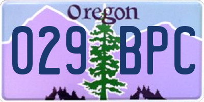 OR license plate 029BPC