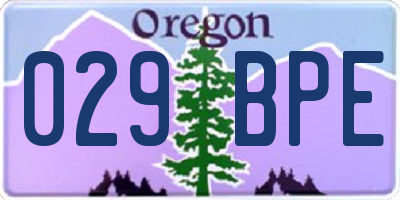 OR license plate 029BPE