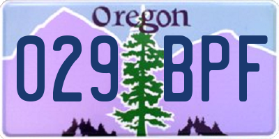 OR license plate 029BPF