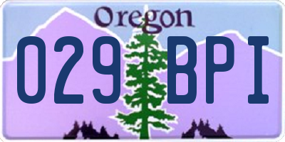 OR license plate 029BPI
