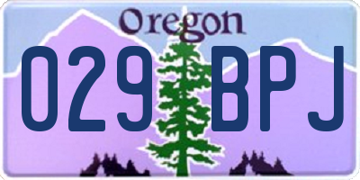 OR license plate 029BPJ