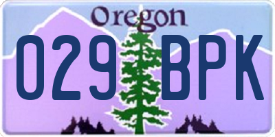 OR license plate 029BPK