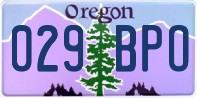 OR license plate 029BPO