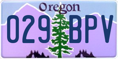 OR license plate 029BPV