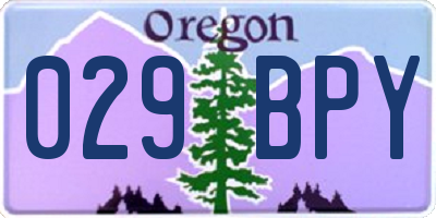 OR license plate 029BPY