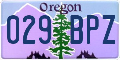 OR license plate 029BPZ