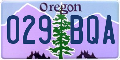 OR license plate 029BQA