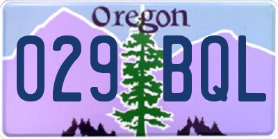 OR license plate 029BQL