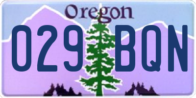 OR license plate 029BQN