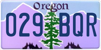 OR license plate 029BQR