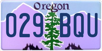 OR license plate 029BQU