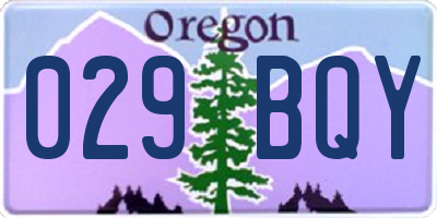OR license plate 029BQY