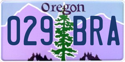 OR license plate 029BRA