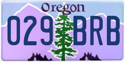 OR license plate 029BRB