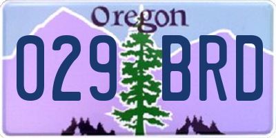OR license plate 029BRD