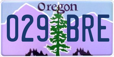 OR license plate 029BRE