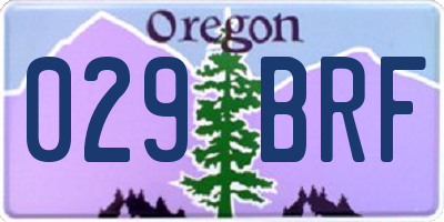 OR license plate 029BRF