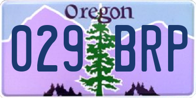 OR license plate 029BRP