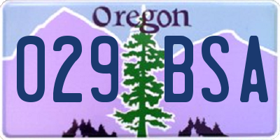 OR license plate 029BSA