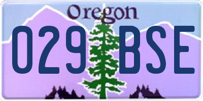 OR license plate 029BSE