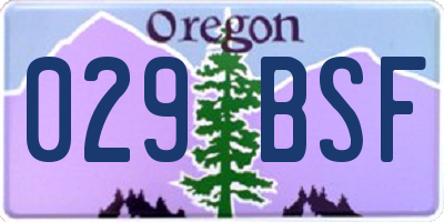 OR license plate 029BSF