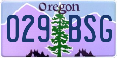 OR license plate 029BSG