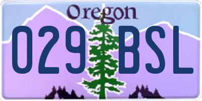 OR license plate 029BSL