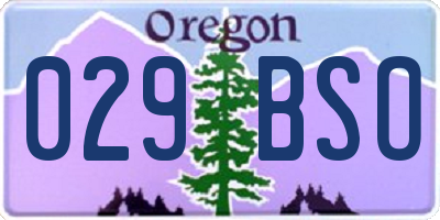 OR license plate 029BSO